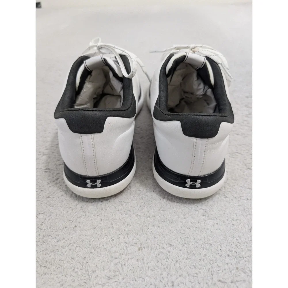 UNDER ARMOUR Performance SL Leather White Bl Waterproof Golf Shoes Cleats Mens 9